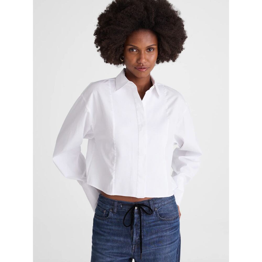 Madewell | NWT Straight Hem Button Up Shirt White | Sz XXS‎